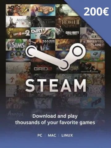 Steam poklon kartica 200€ Srbija instant kod